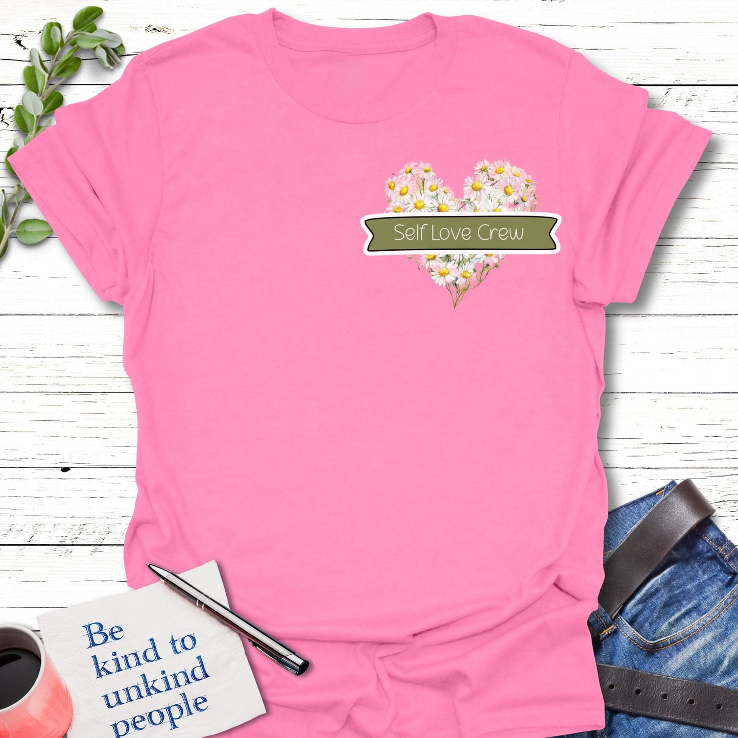 T-Shirt Azalea / S Self Love Crew T-Shirt Echo Kindness Printify