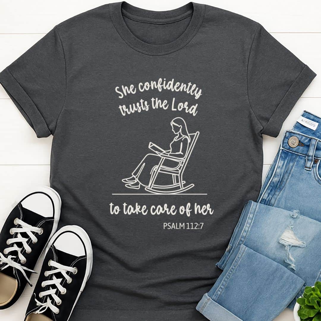 T-Shirt Graphite Heather / S She Trusts the Lord T-Shirt Echo Kindness