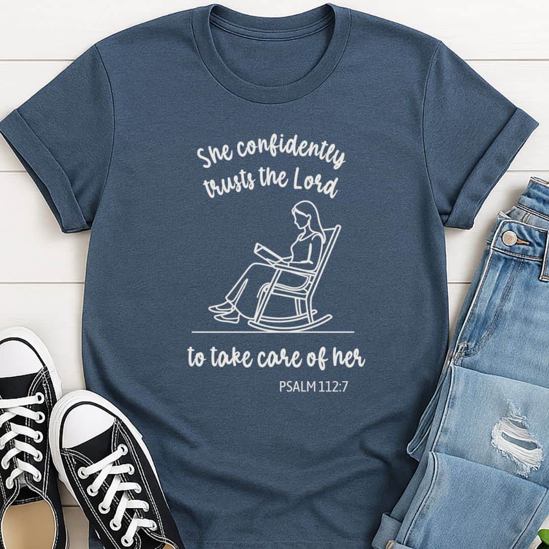 T-Shirt Heather indigo / S She Trusts the Lord T-Shirt Echo Kindness