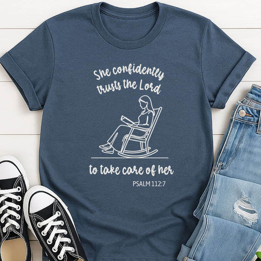 T-Shirt Heather indigo / S She Trusts the Lord T-Shirt Echo Kindness