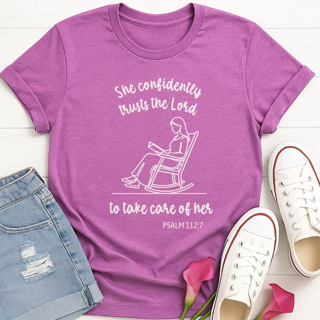 T-Shirt Heather Radiant Orchid / S She Trusts the Lord T-Shirt Echo Kindness