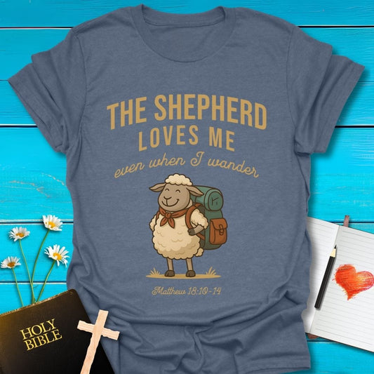 T-Shirt Heather indigo / S Shepherd Loves Me T-Shirt Echo Kindness Printify