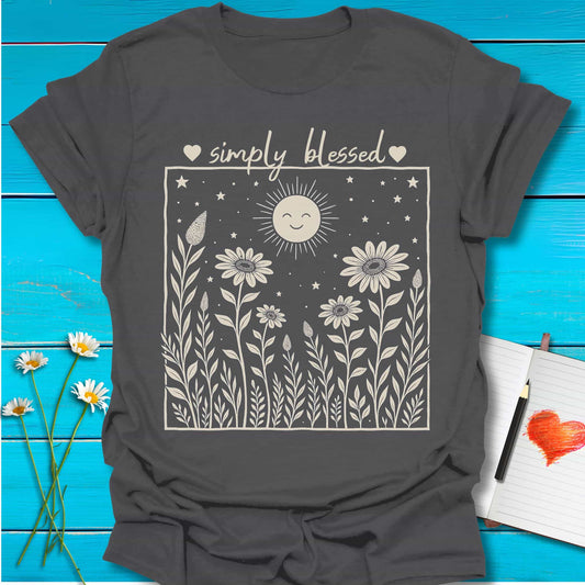 T-Shirt Charcoal / S Simply Blessed T-Shirt Echo Kindness Printify