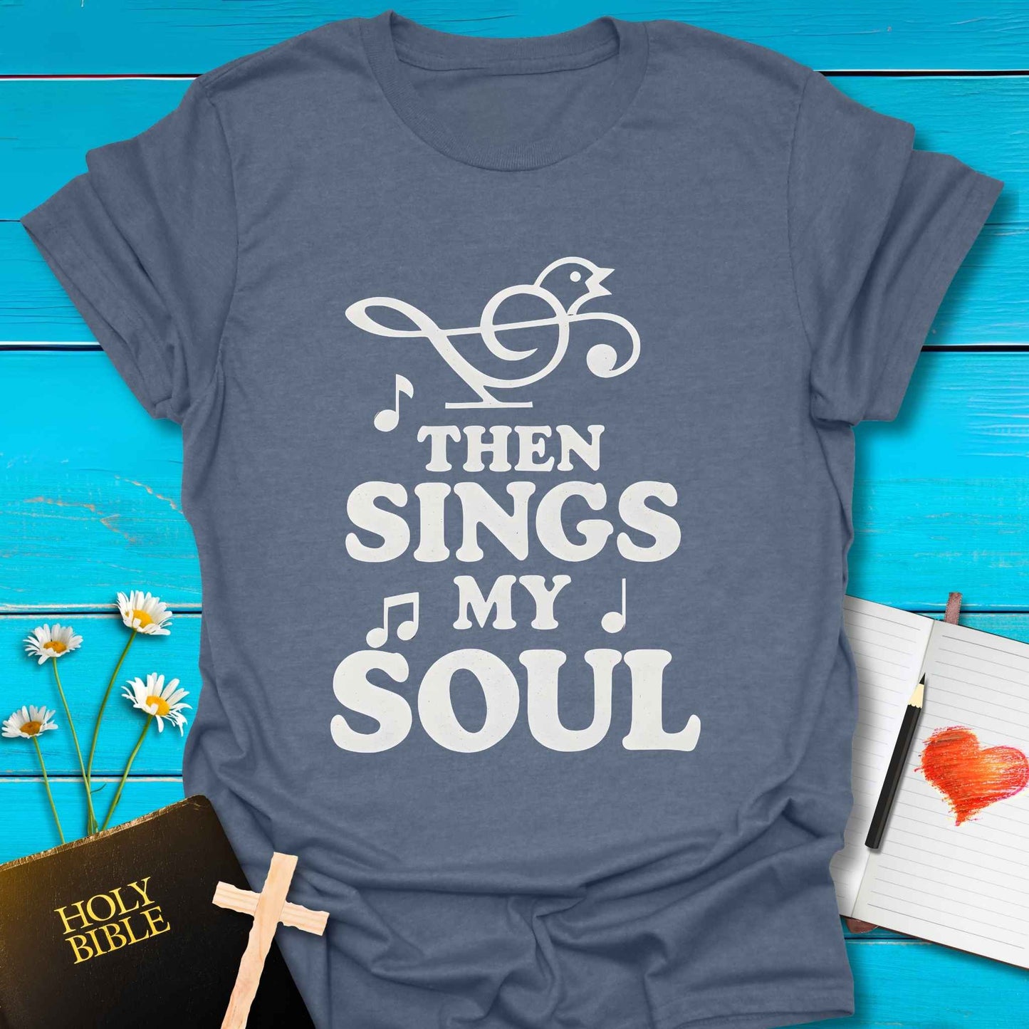 T-Shirt Heather indigo / S Sings My Soul T-Shirt Echo Kindness Printify