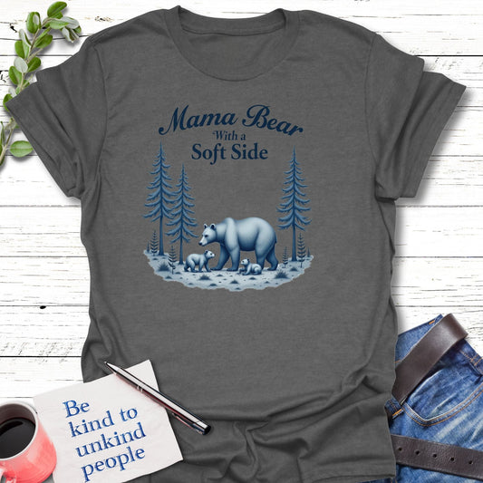 T-Shirt Graphite Heather / S Soft Mama Bear T-Shirt Echo Kindness Printify