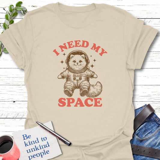 T-Shirt Natural / S Space Kitty T-Shirt Echo Kindness Printify