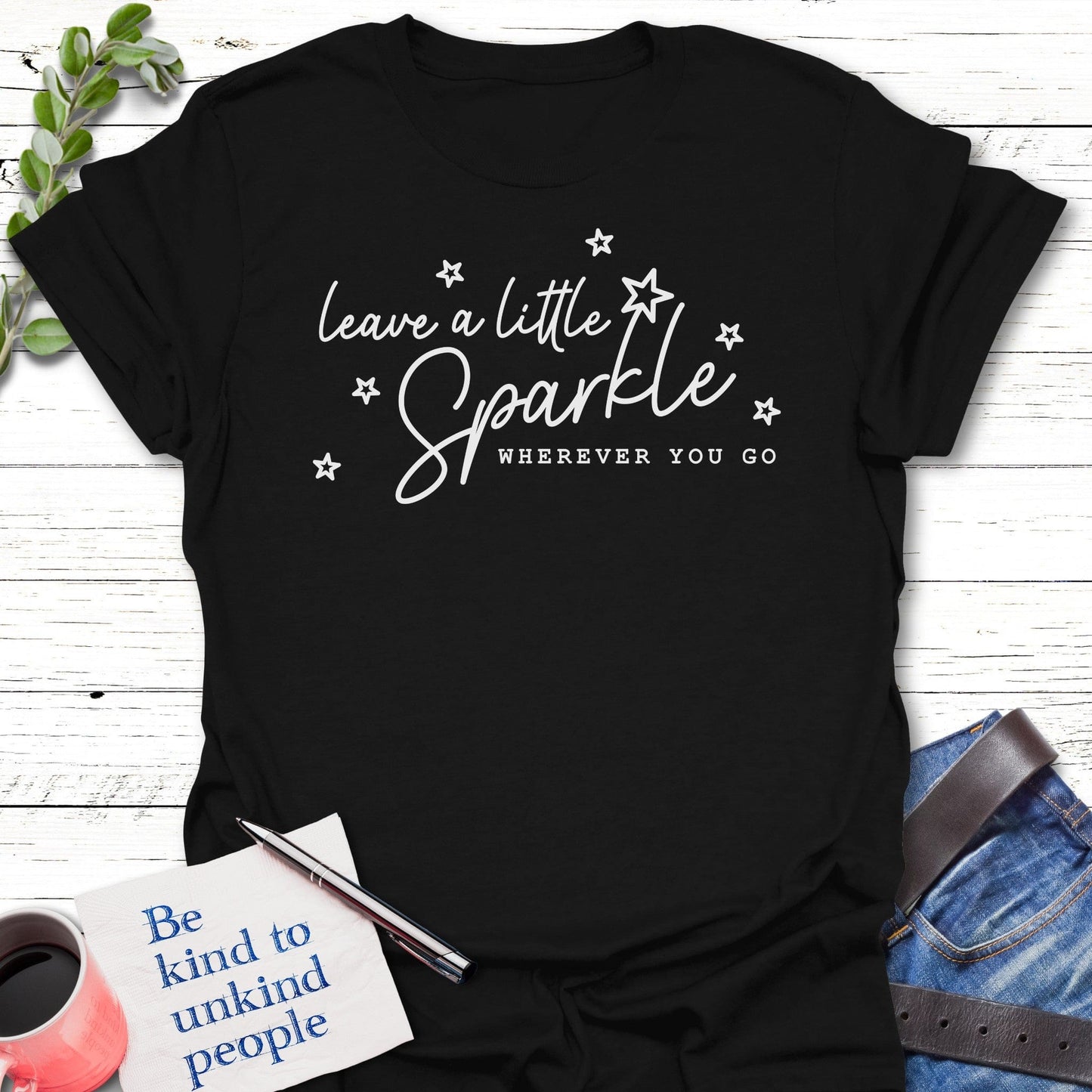 T-Shirt Black / S Sparkle As You Go T-Shirt Echo Kindness Printify