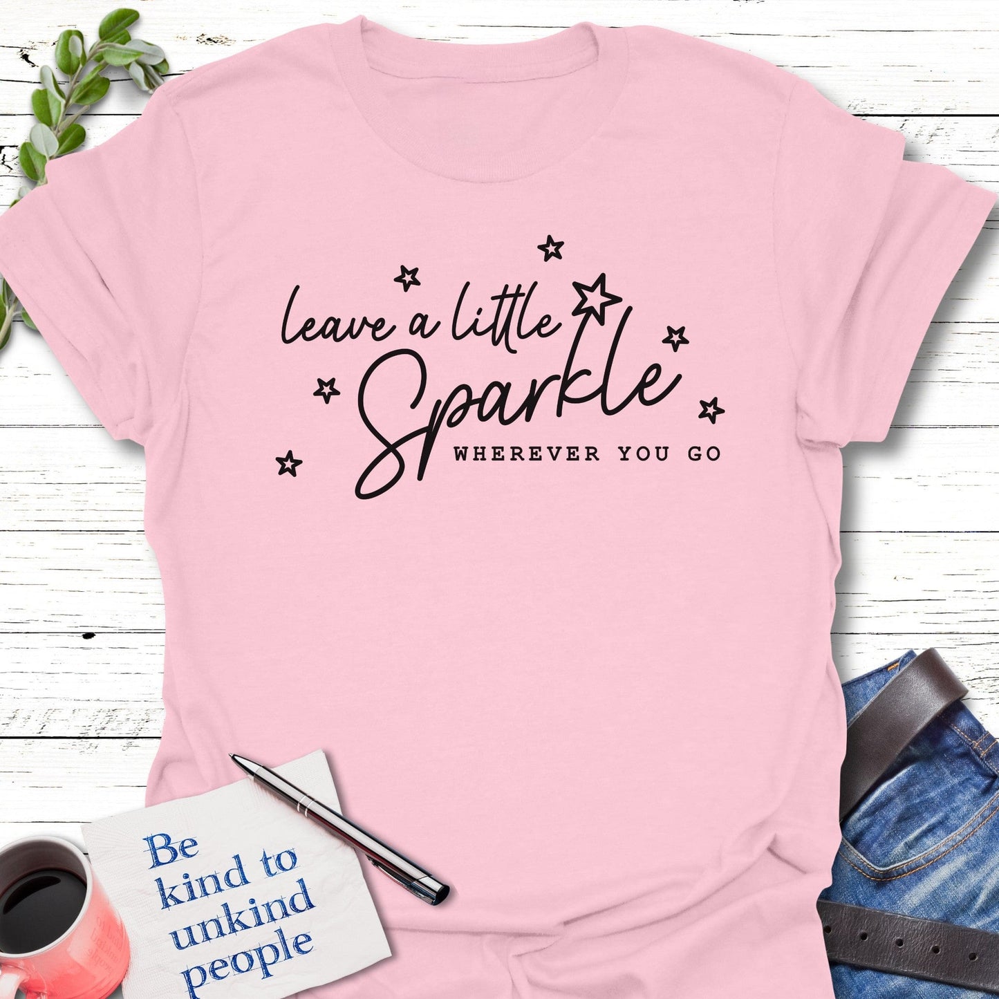 T-Shirt Light Pink / S Sparkle As You Go T-Shirt Echo Kindness Printify