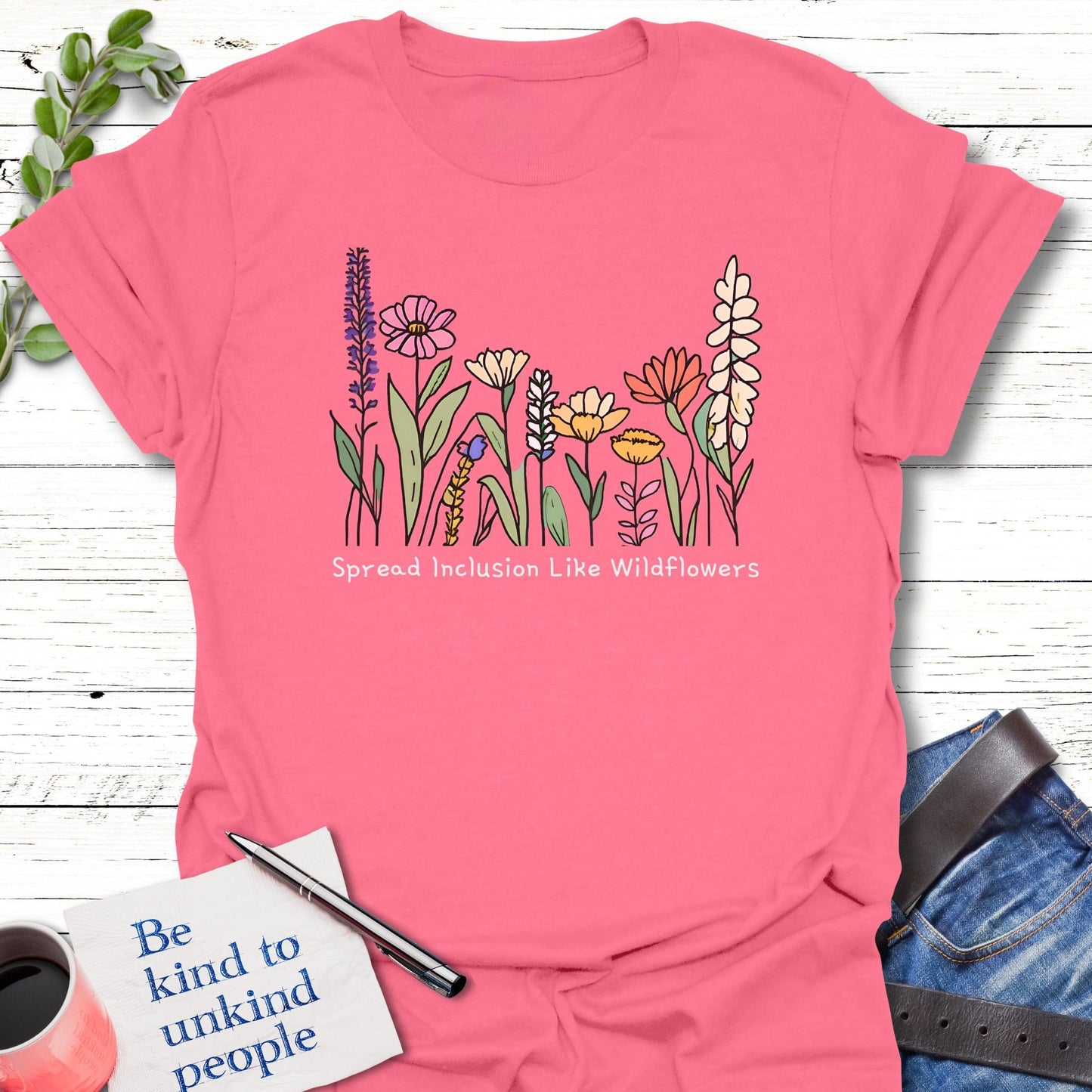 T-Shirt Coral Silk / S Spread Inclusion T-Shirt Echo Kindness Printify