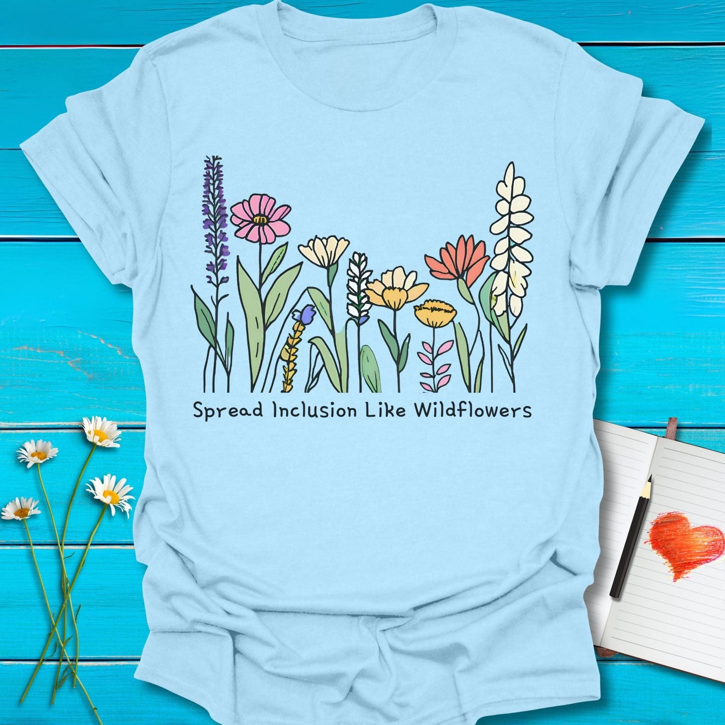 T-Shirt Light Blue / S Spread Inclusion T-Shirt Echo Kindness Printify