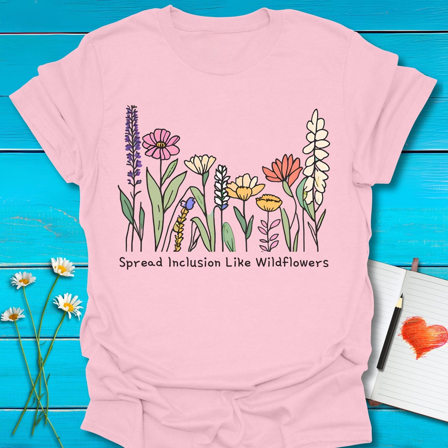 T-Shirt Light Pink / S Spread Inclusion T-Shirt Echo Kindness Printify