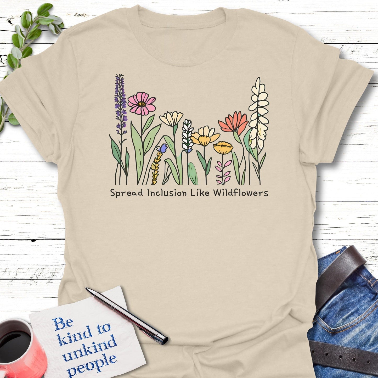 T-Shirt Natural / S Spread Inclusion T-Shirt Echo Kindness Printify
