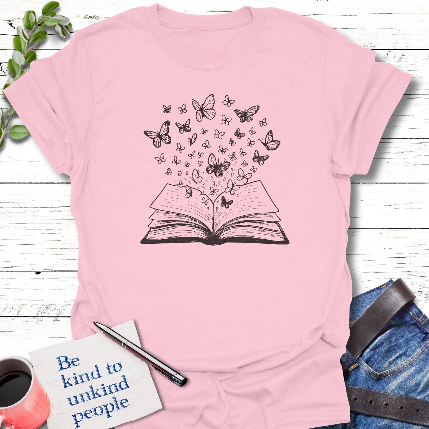 T-Shirt Light Pink / S Story Wings T-Shirt Echo Kindness Printify