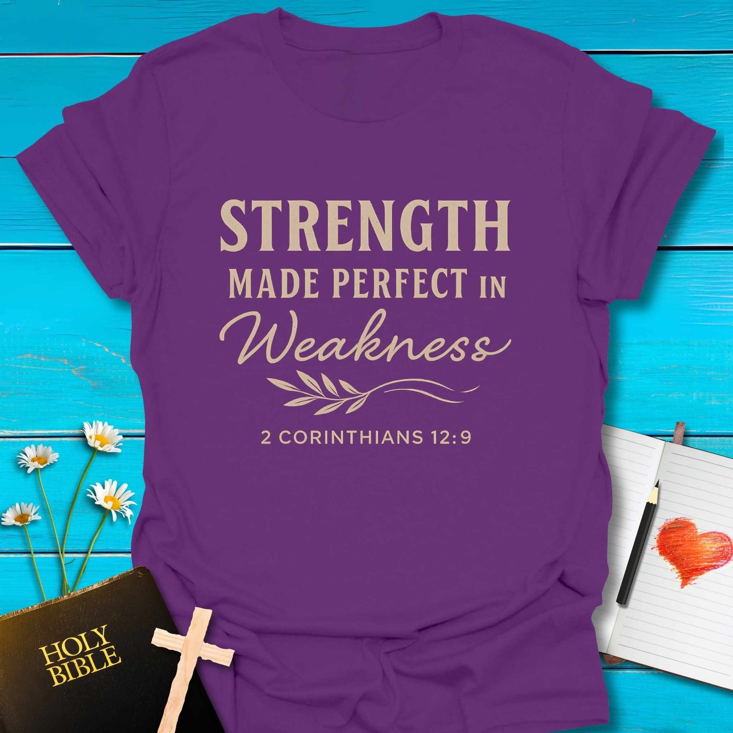 T-Shirt Purple / S Strength in Weakness T-Shirt Echo Kindness Printify