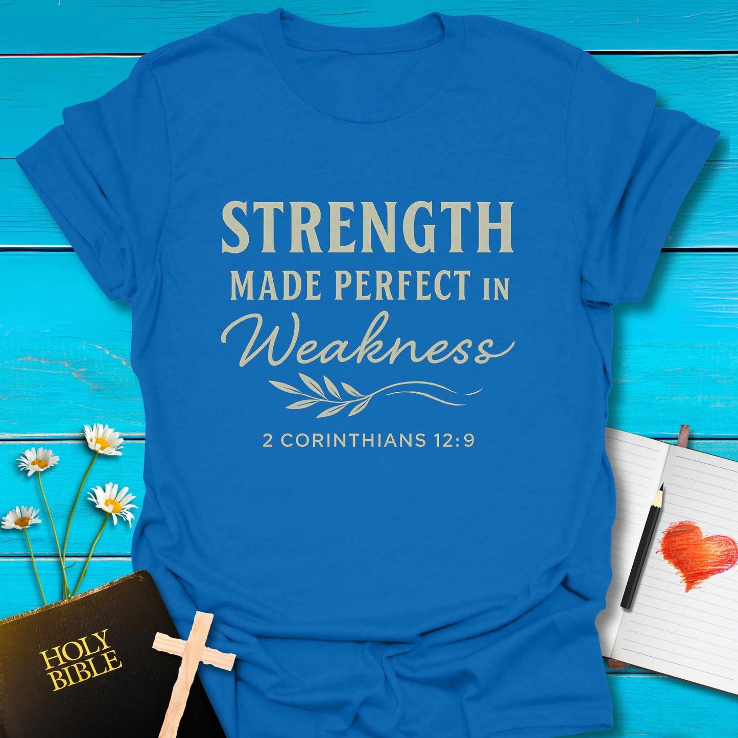 T-Shirt Royal / S Strength in Weakness T-Shirt Echo Kindness Printify