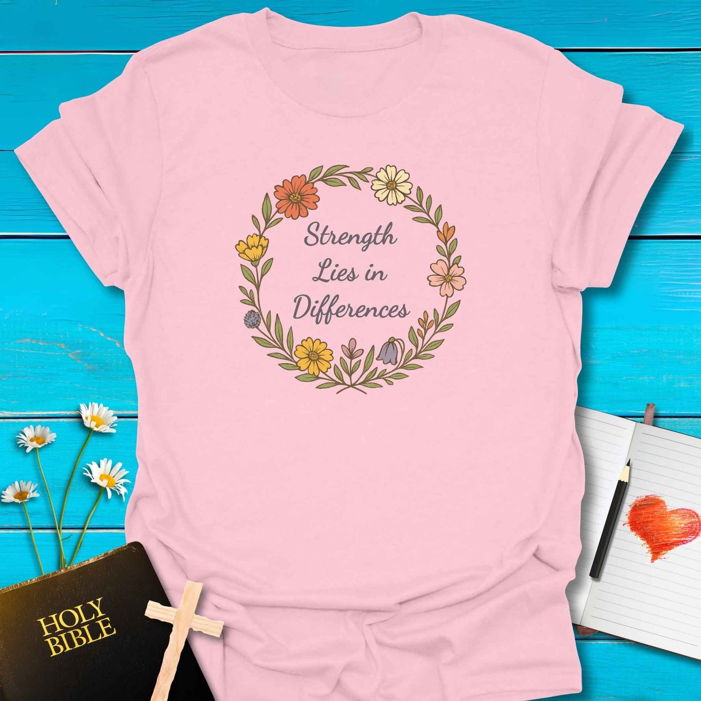 T-Shirt Light Pink / S Strength T-Shirt Echo Kindness Printify