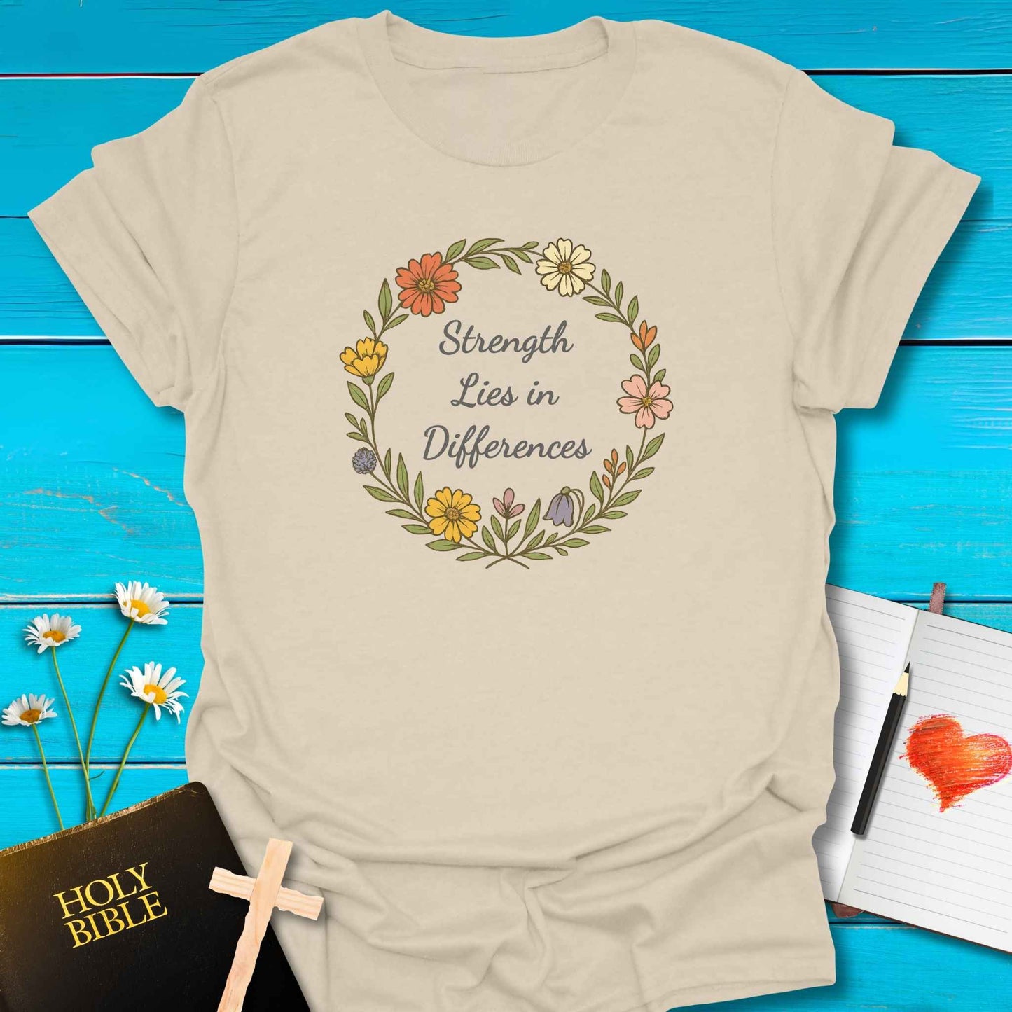 T-Shirt Natural / S Strength T-Shirt Echo Kindness Printify