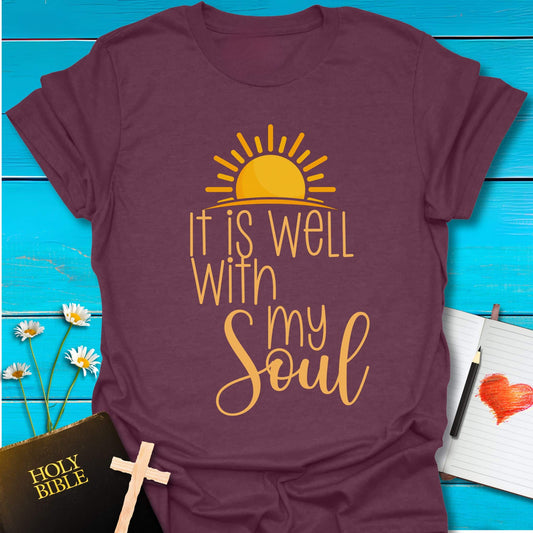 T-Shirt Heather Maroon / S Sunlit Soul T-Shirt Echo Kindness Printify