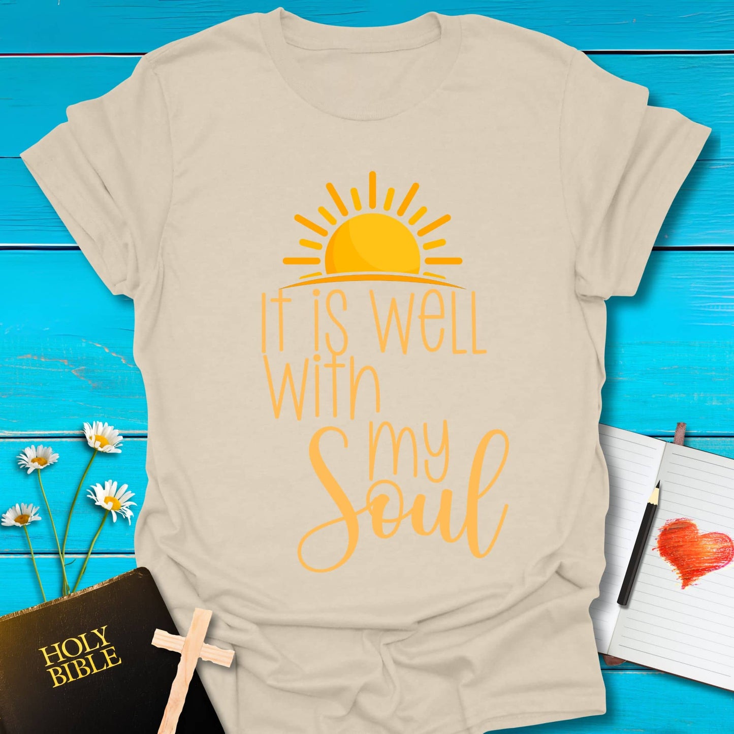 T-Shirt Natural / S Sunlit Soul T-Shirt Echo Kindness Printify