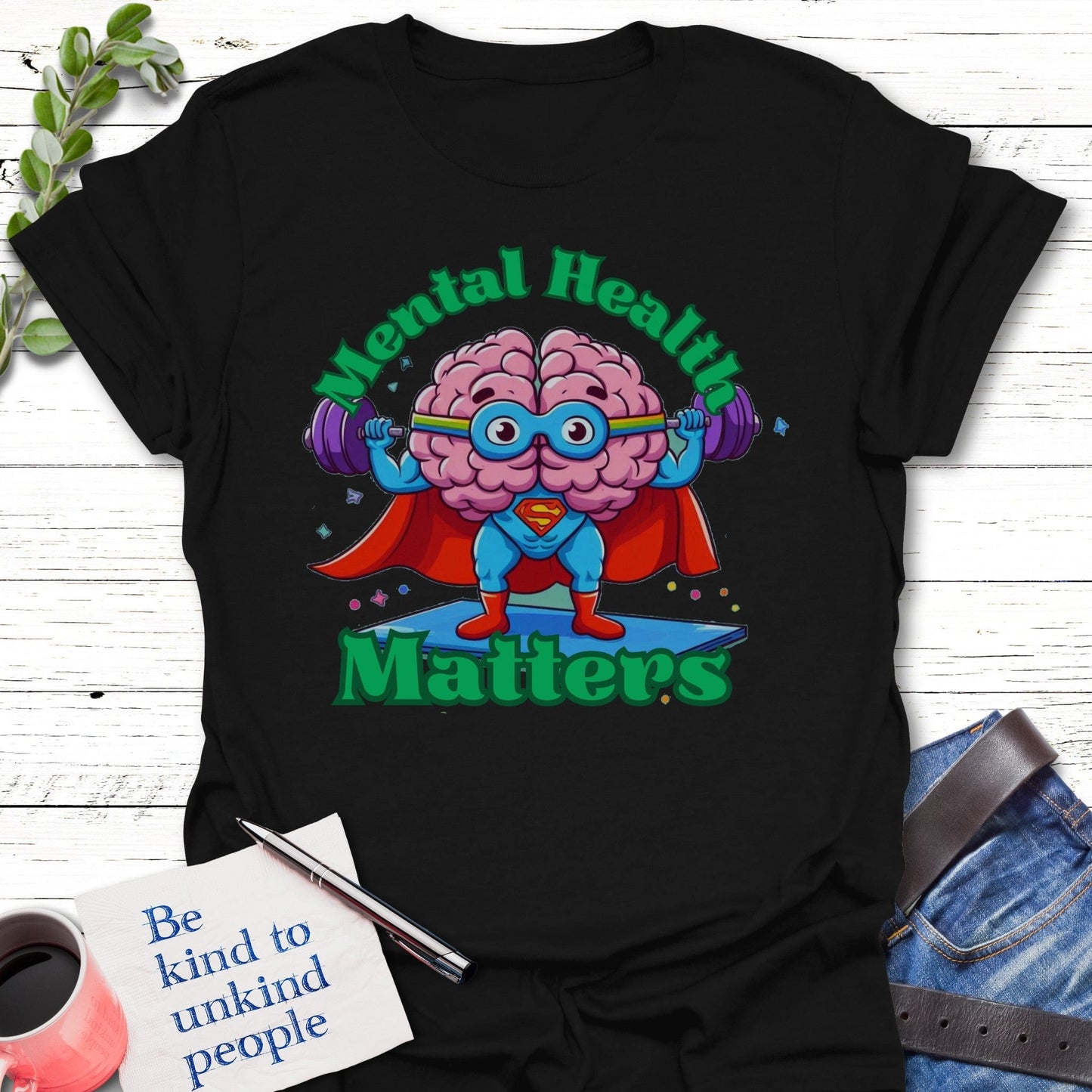 T-Shirt Black / S Super Mind Matters T-Shirt Echo Kindness Printify