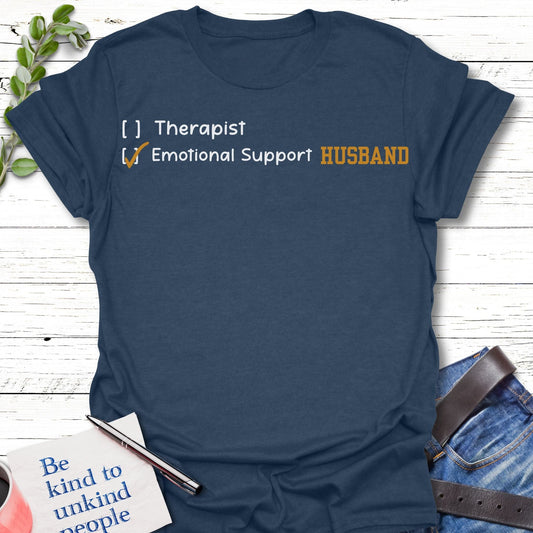 T-Shirt Heather Navy / M Support Husband Echo Kindness Printify