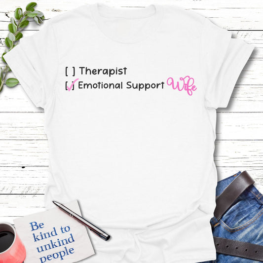 T-Shirt White / 5XL Support Wife T-Shirt Echo Kindness Printify