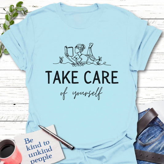 T-Shirt Light Blue / S Take Care T-Shirt Echo Kindness Printify