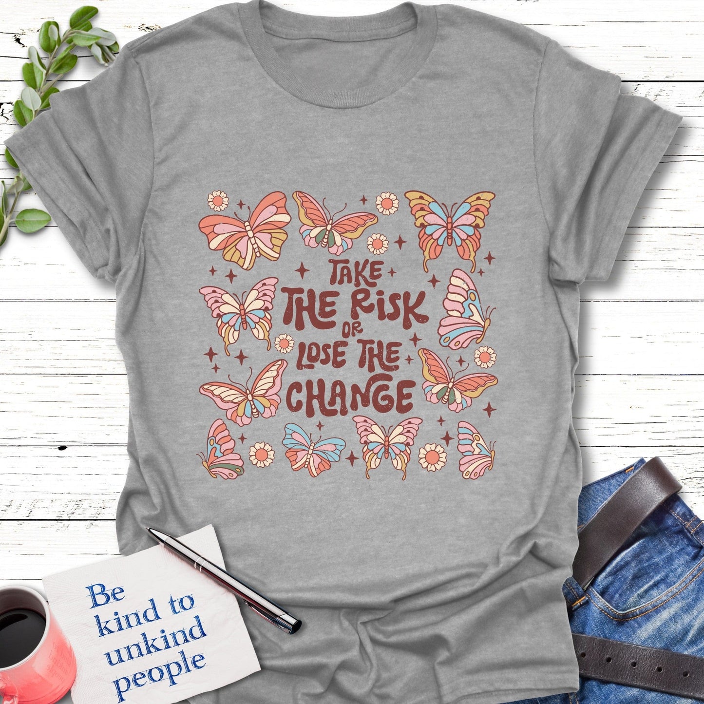 T-Shirt Sport Grey / S Take the Risk T-Shirt Echo Kindness Printify