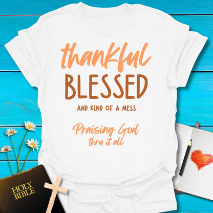 T-Shirt White / S Thankful Blessed T-Shirt Echo Kindness Printify