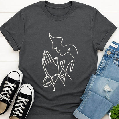 T-Shirt Graphite Heather / S The Prayer Lines T-Shirt Echo Kindness