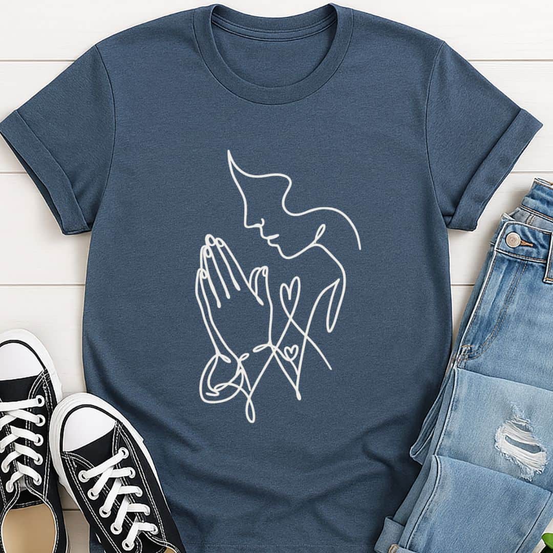 T-Shirt Heather indigo / S The Prayer Lines T-Shirt Echo Kindness
