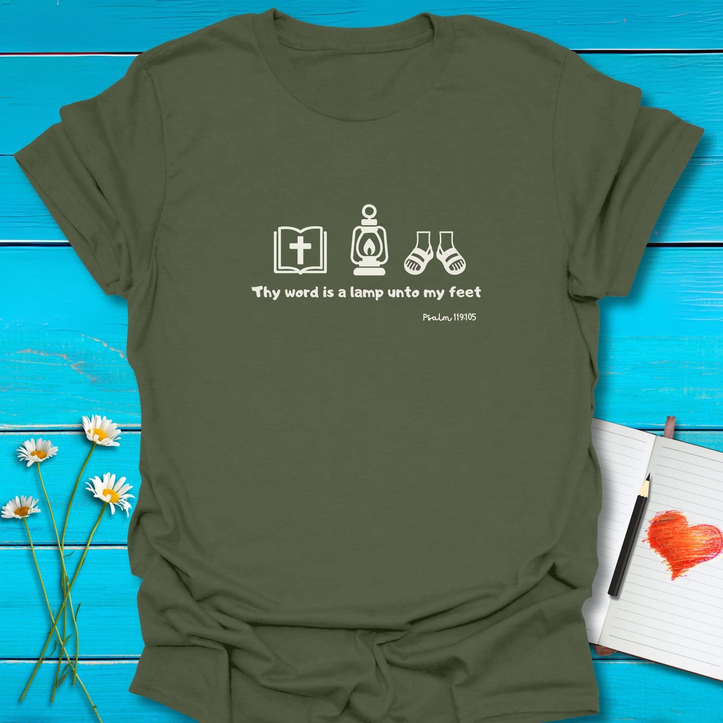 T-Shirt Military Green / S Thy Word T-Shirt Echo Kindness Printify