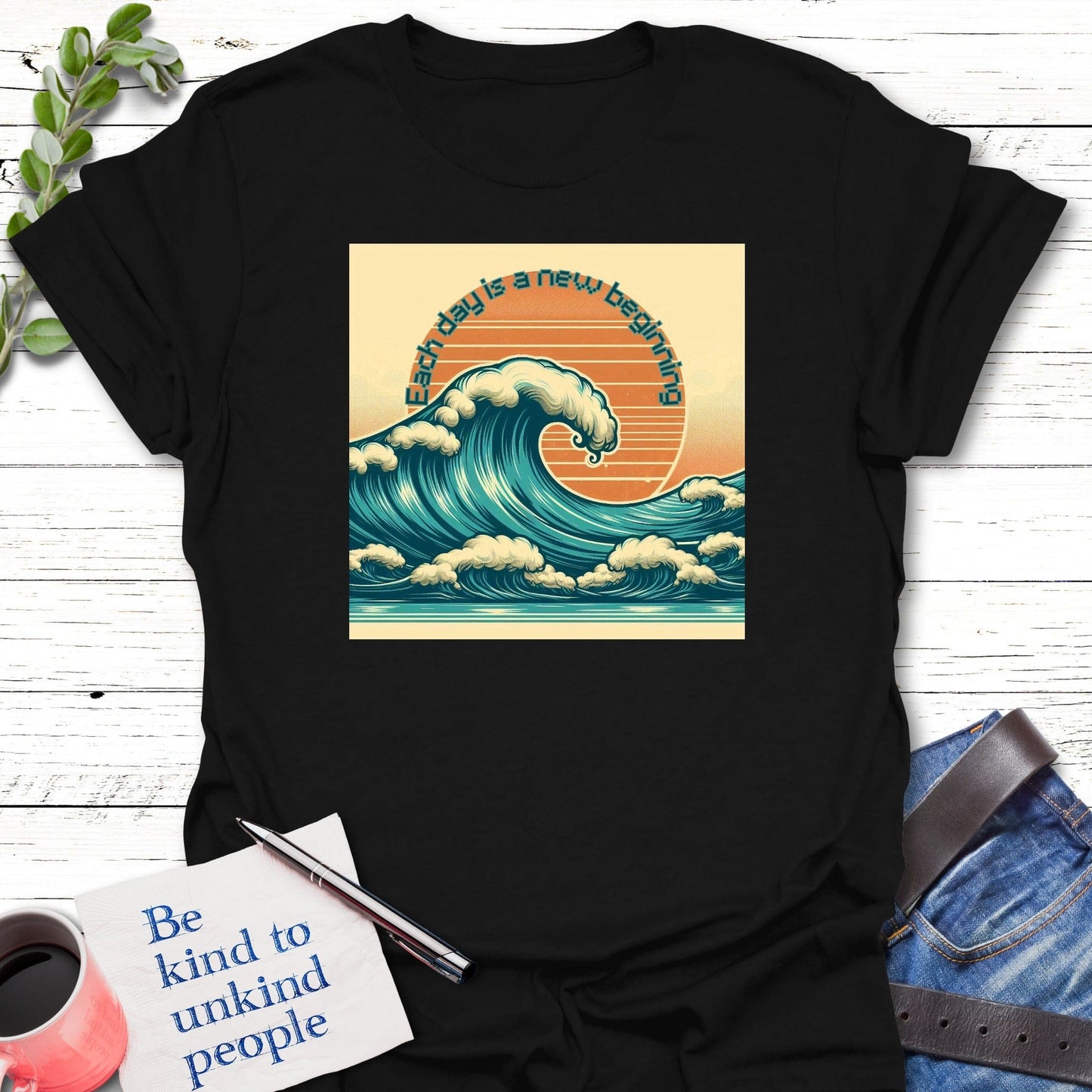 T-Shirt Black / S Tidal Fresh Beginning T-Shirt Echo Kindness Printify
