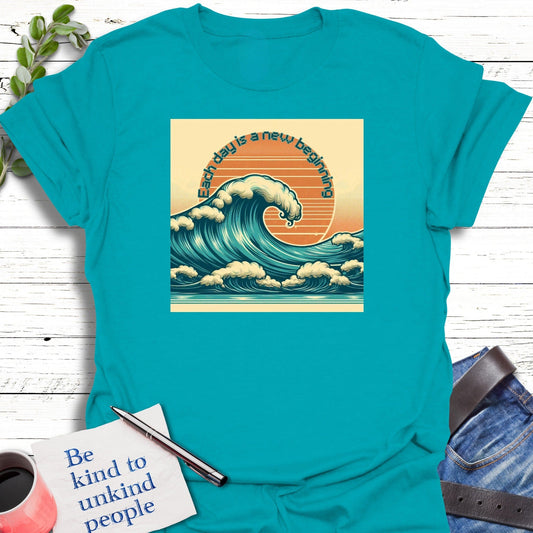 T-Shirt Tropical Blue / S Tidal Fresh Beginning T-Shirt Echo Kindness Printify