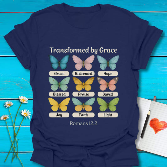 T-Shirt Navy / S Transformed Butterflies T-Shirt Echo Kindness Printify