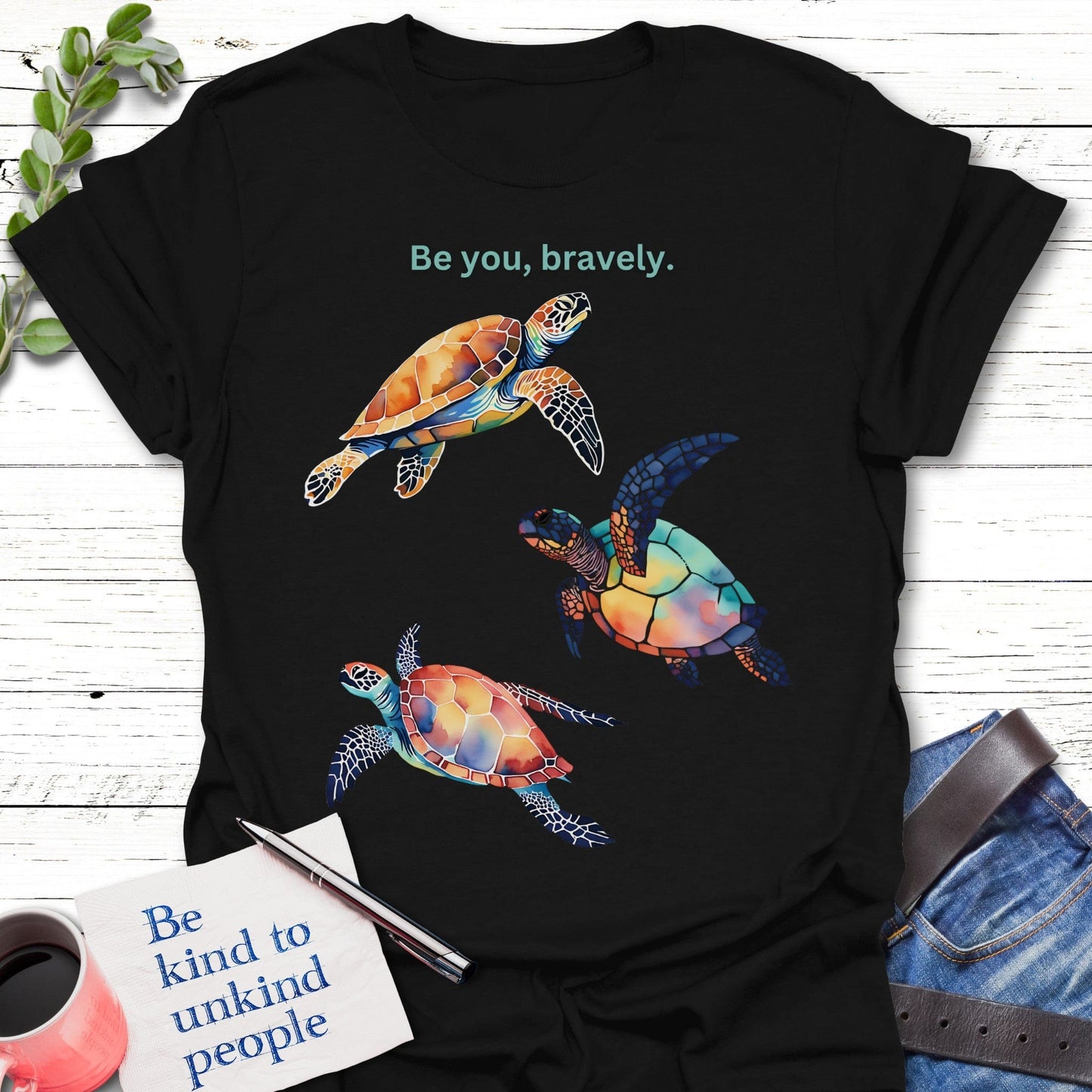 T-Shirt Black / S Turtle True T-Shirt Echo Kindness Printify