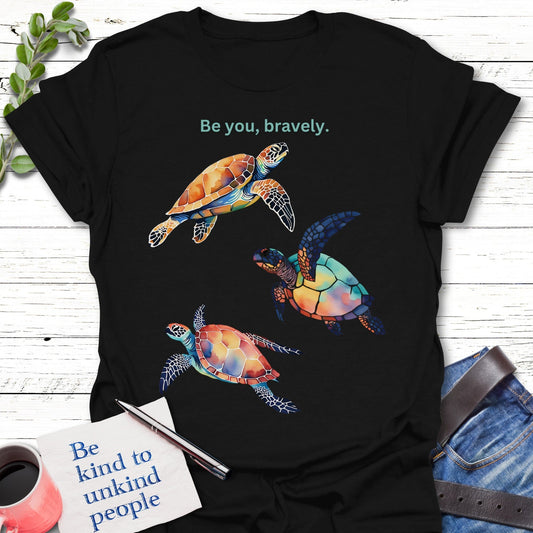T-Shirt Black / S Turtle True T-Shirt Echo Kindness Printify