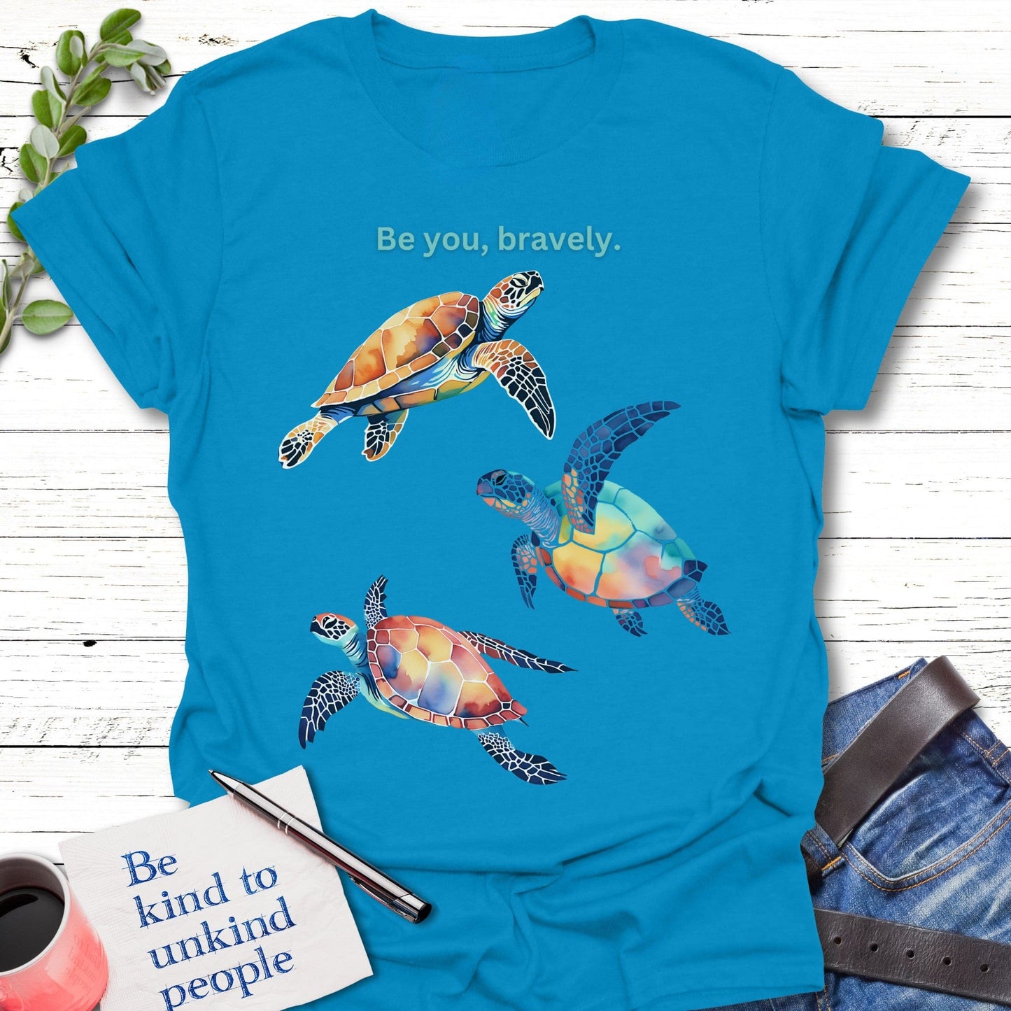 T-Shirt Sapphire / S Turtle True T-Shirt Echo Kindness Printify