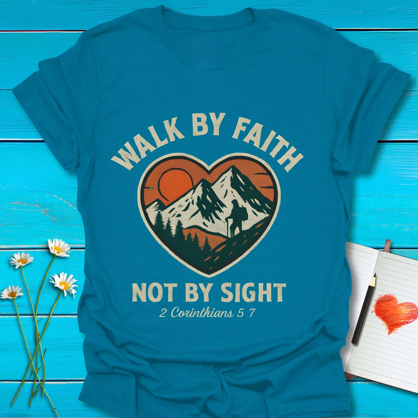 T-Shirt Antique Sapphire / S Walk by Faith T-Shirt Echo Kindness Printify