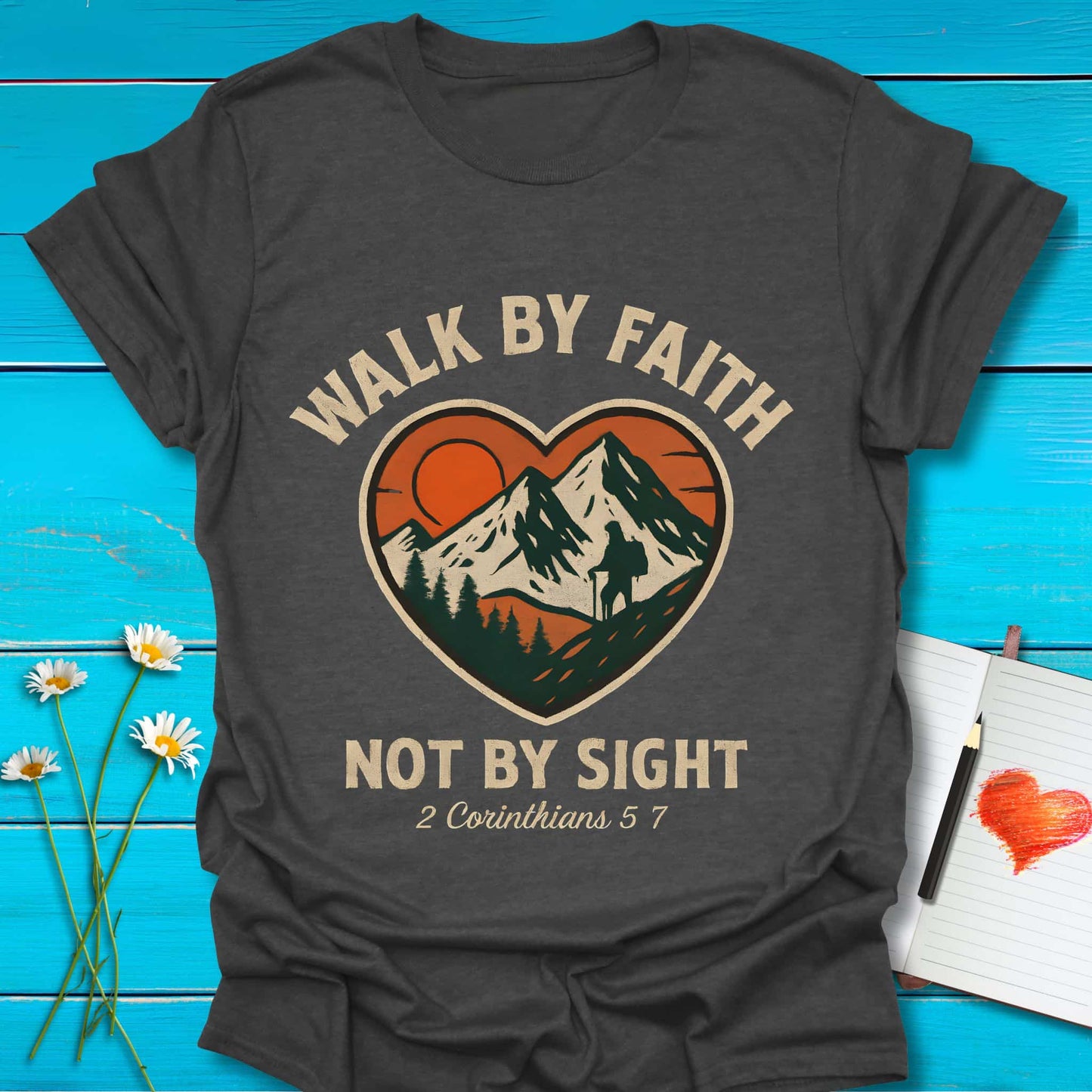 T-Shirt Dark Heather / S Walk by Faith T-Shirt Echo Kindness Printify
