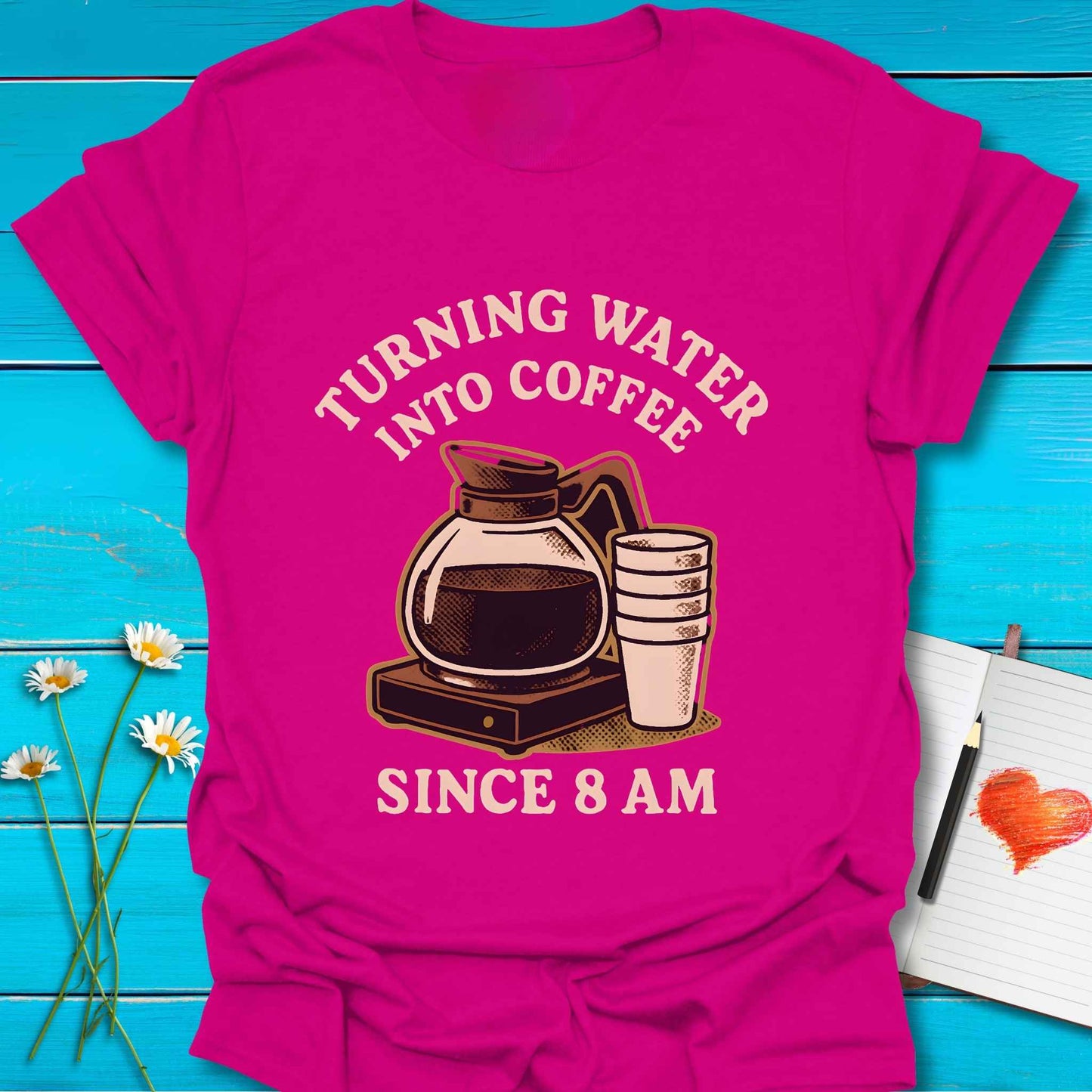T-Shirt Antique Heliconia / S Water into Coffee T-Shirt Echo Kindness Printify