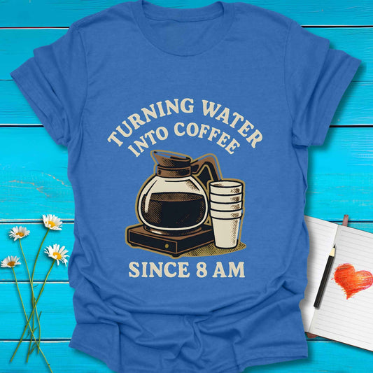 T-Shirt Heather Royal / S Water into Coffee T-Shirt Echo Kindness Printify