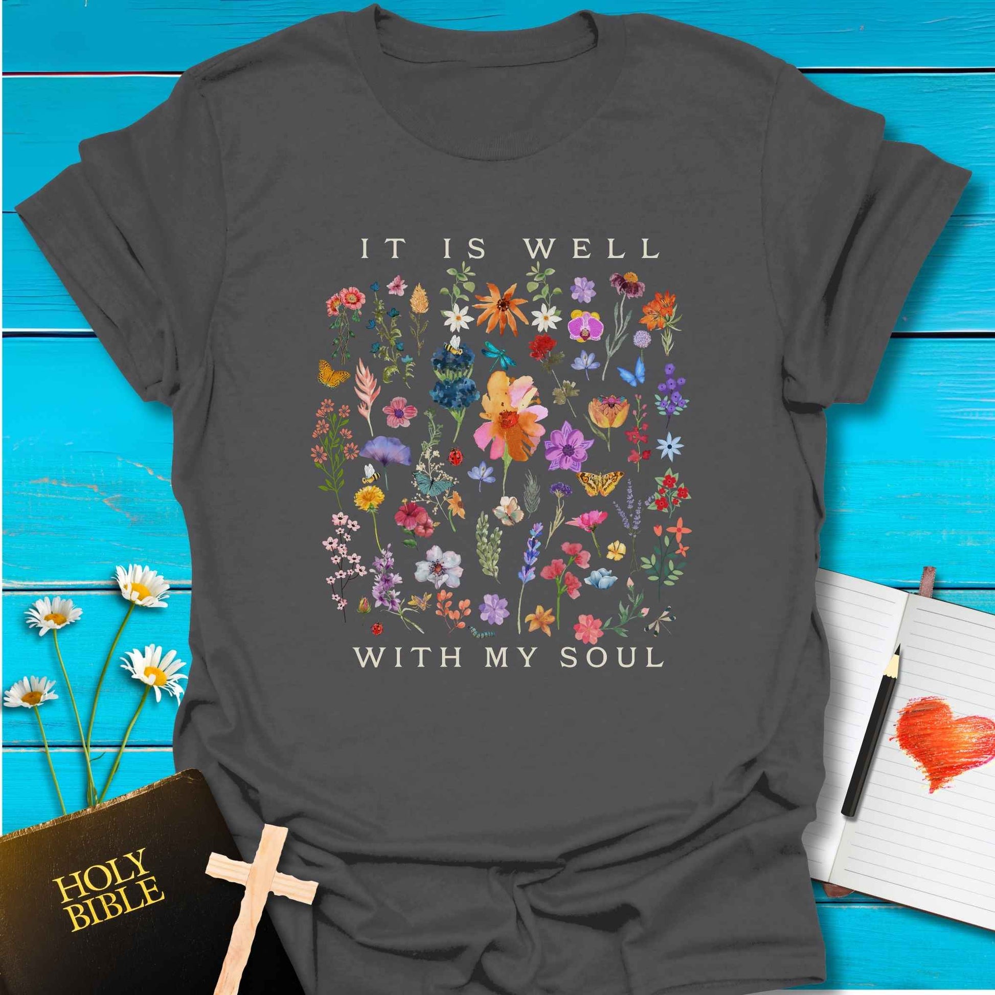 T-Shirt Charcoal / S Well Soul T-Shirt Echo Kindness Printify