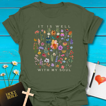 T-Shirt Military Green / S Well Soul T-Shirt Echo Kindness Printify