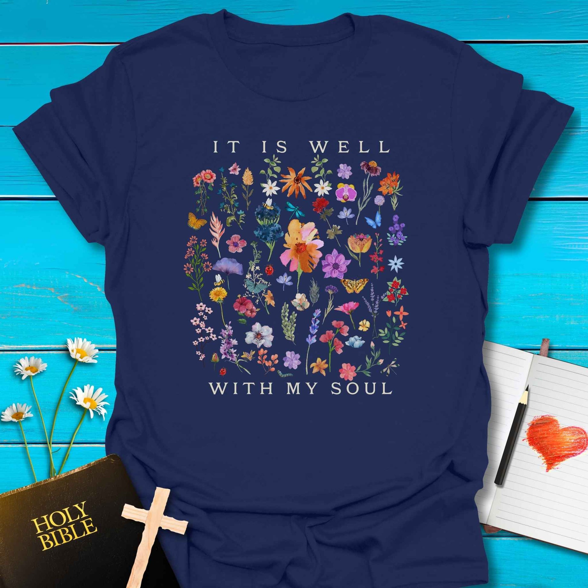 T-Shirt Navy / S Well Soul T-Shirt Echo Kindness Printify