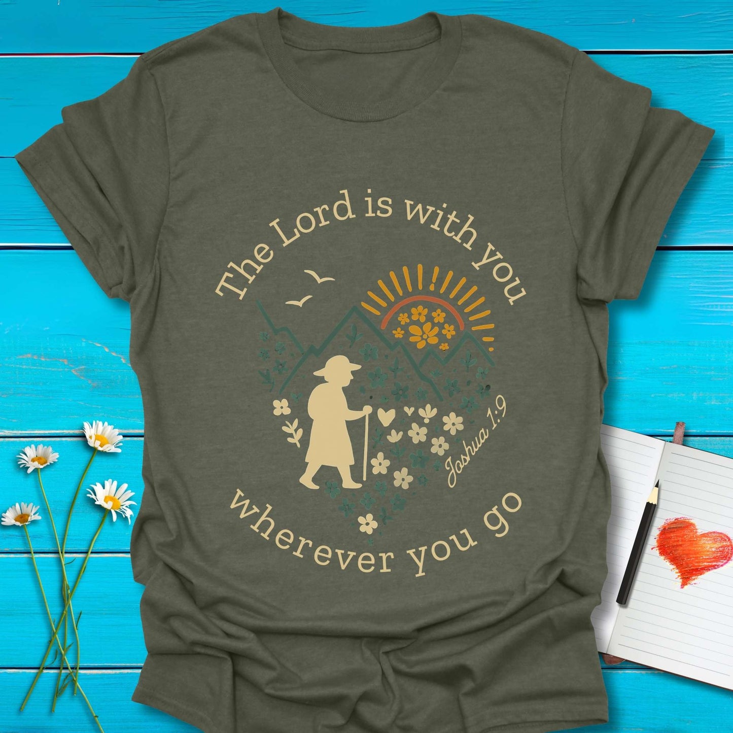 T-Shirt Heather Military Green / S With You T-Shirt Echo Kindness Printify