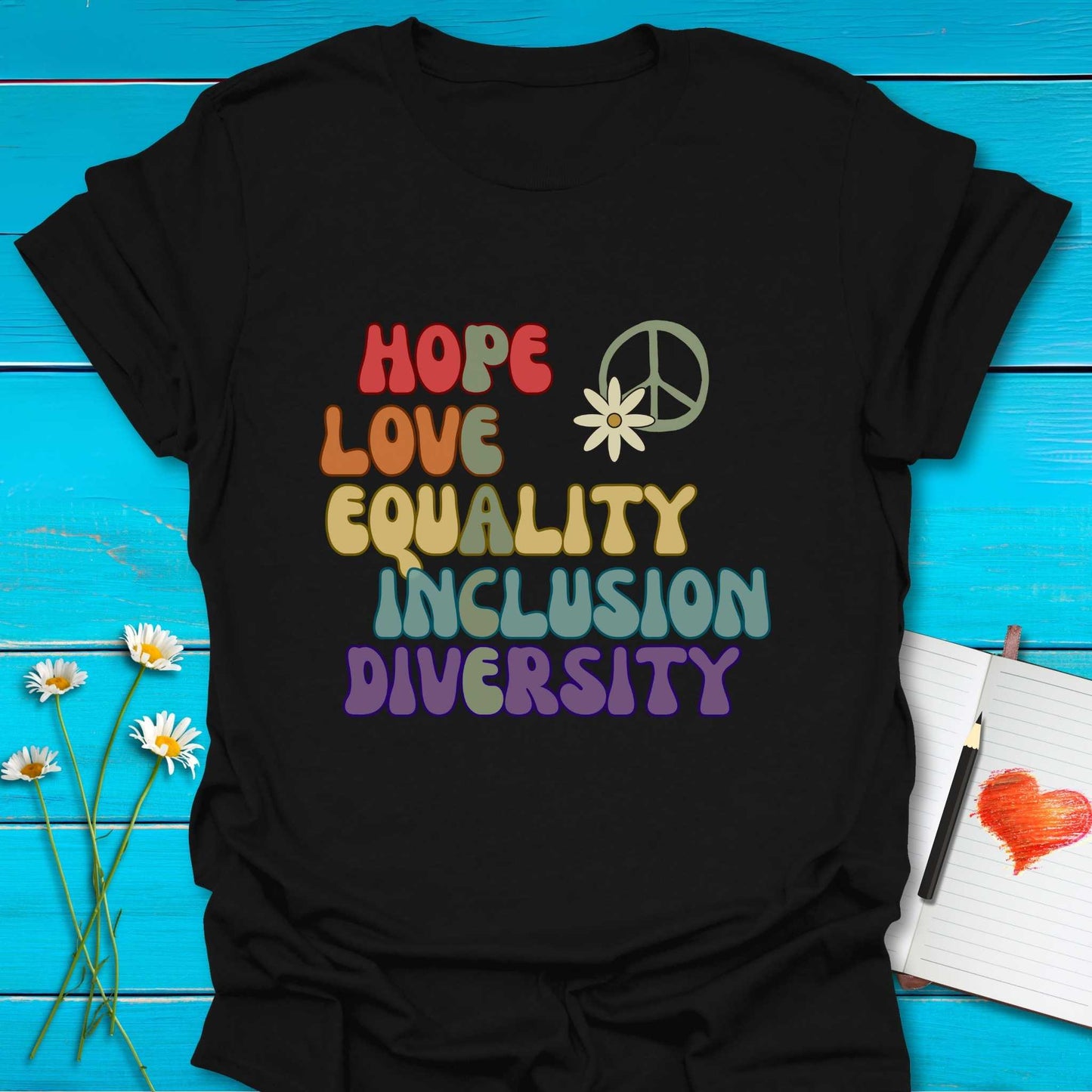 T-Shirt Black / S Words of Peace T-Shirt Echo Kindness Printify