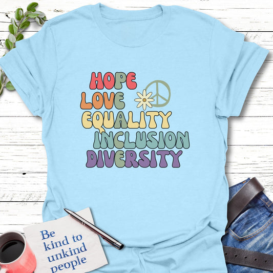 T-Shirt Light Blue / S Words of Peace T-Shirt Echo Kindness Printify