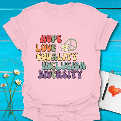 T-Shirt Light Pink / S Words of Peace T-Shirt Echo Kindness Printify