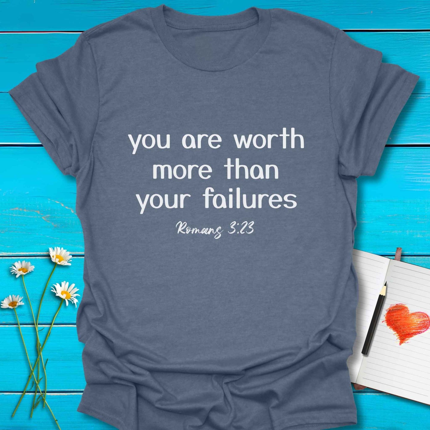 T-Shirt Heather indigo / S Worth More T-Shirt Echo Kindness Printify